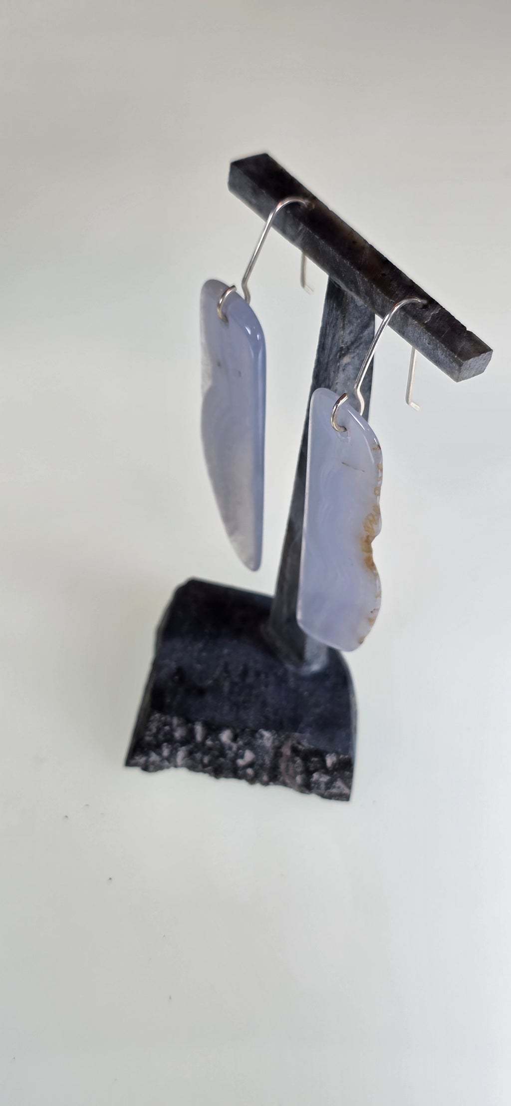 Gem Blue Agate Earrings on .925 Sterling Silver Wire - Walker Valley, WA