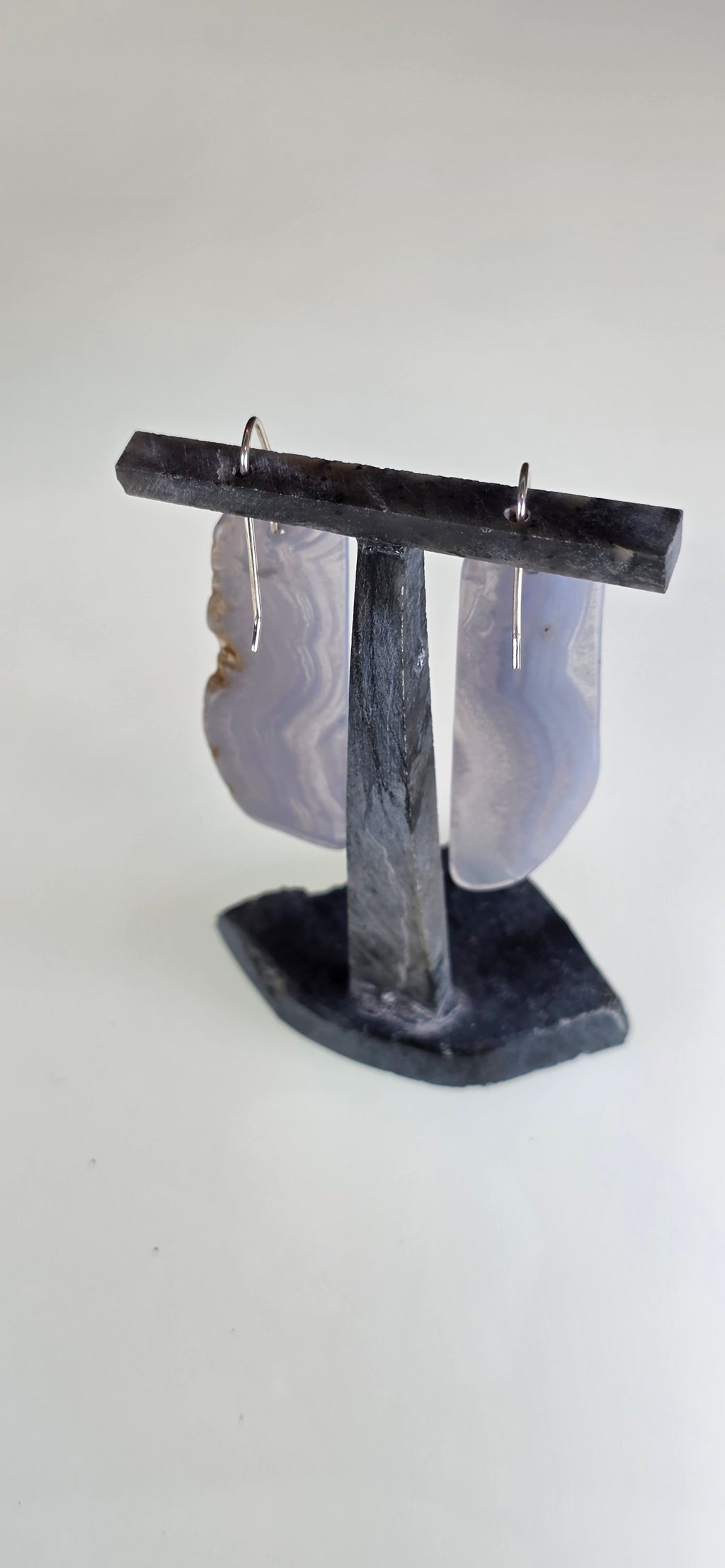 Gem Blue Agate Earrings on .925 Sterling Silver Wire - Walker Valley, WA