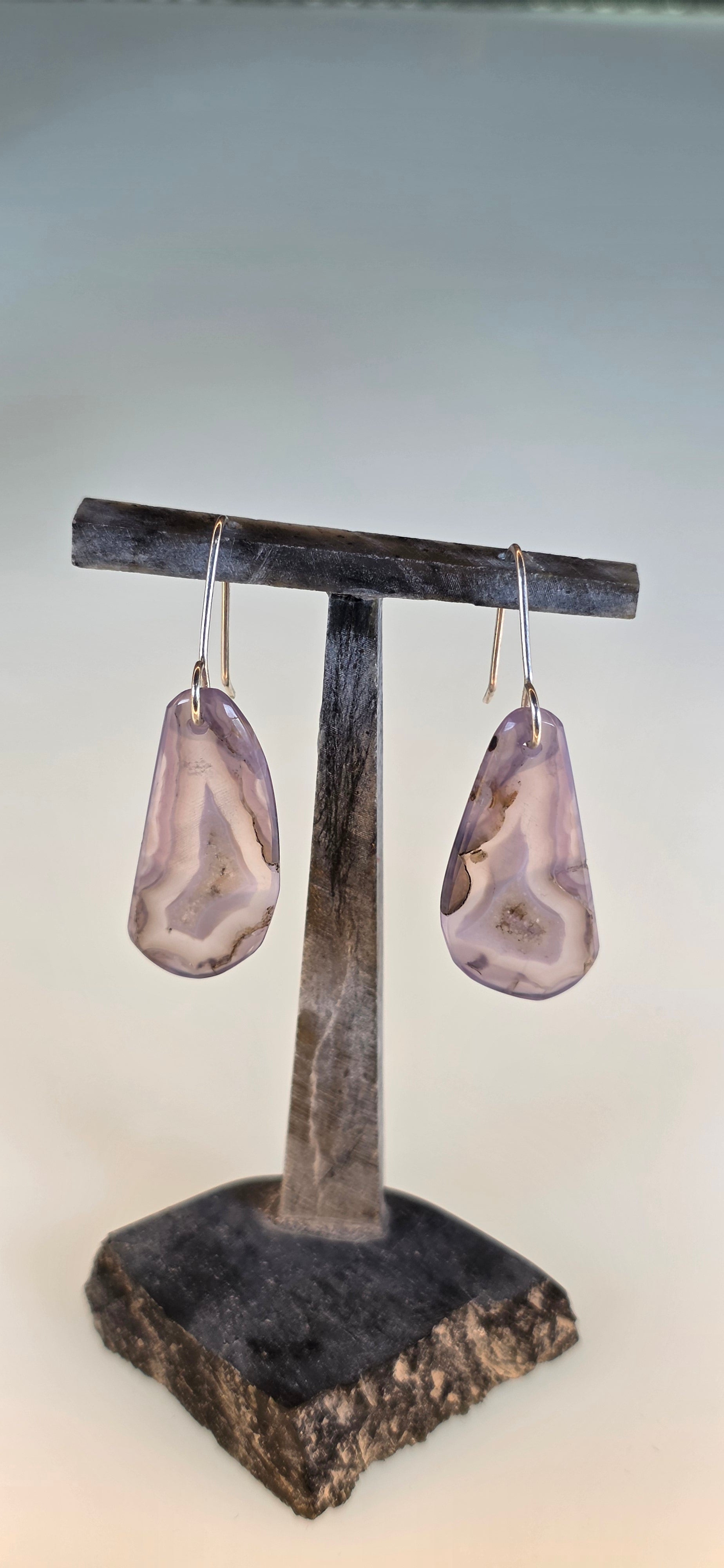 Rare Gem Holley Blue Agate Dangle Earrings, Oregon
