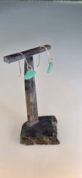 Gem Quality Chrysoprase Dangle Earrings Cute Wedge, Australian