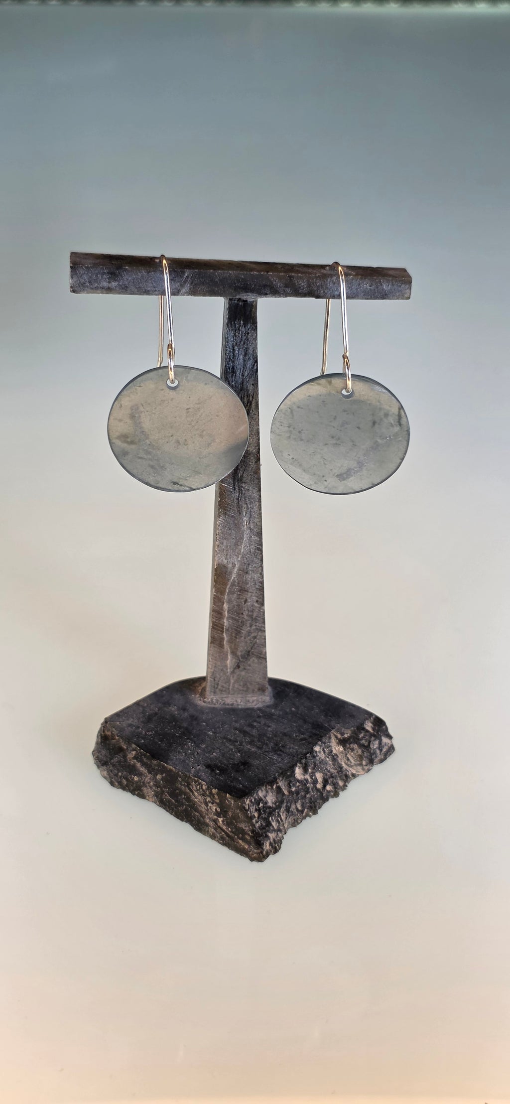 Guatemalan Ice Blue Jadeite Dangle Earrings