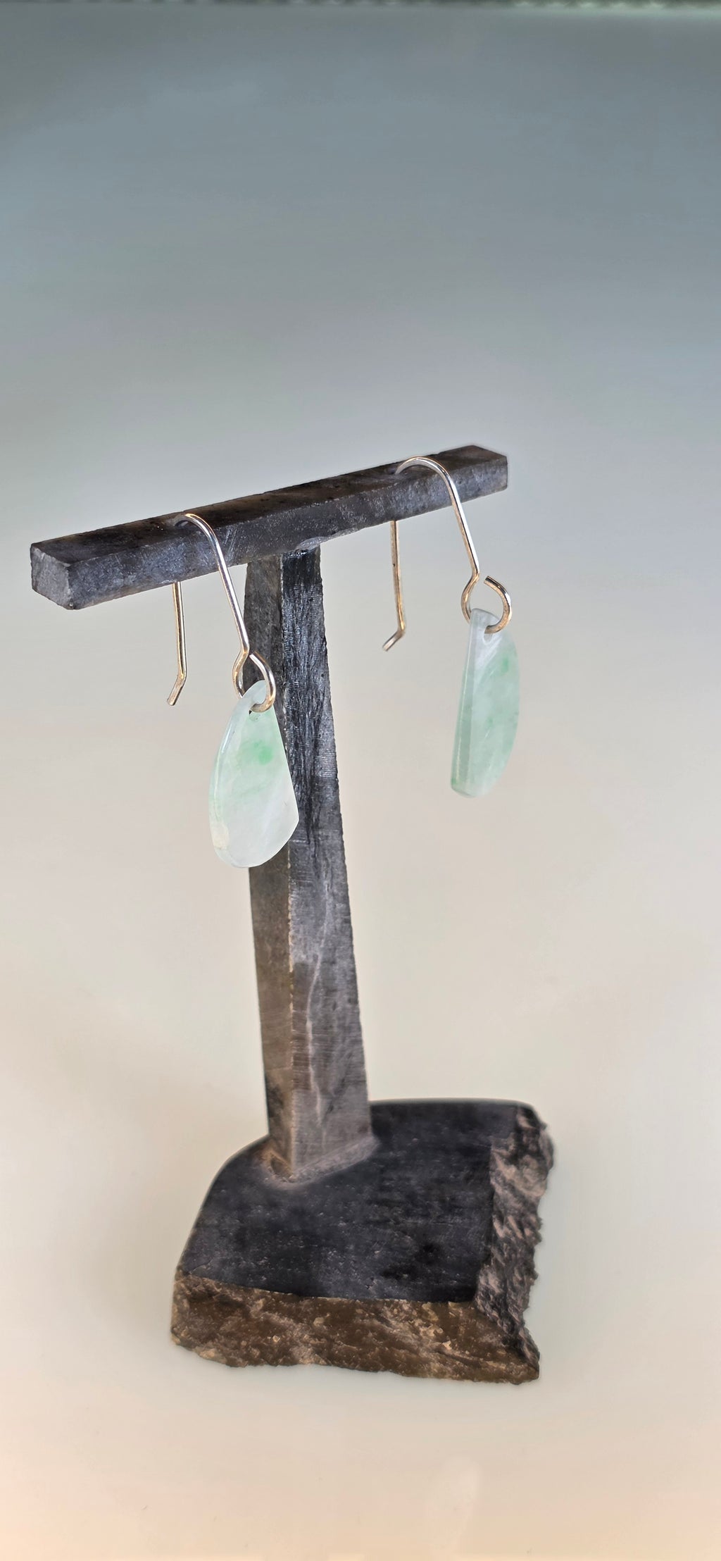Burmese Jadeite Hand Carved Dangle Earrings - Fine Green (Myanmar)