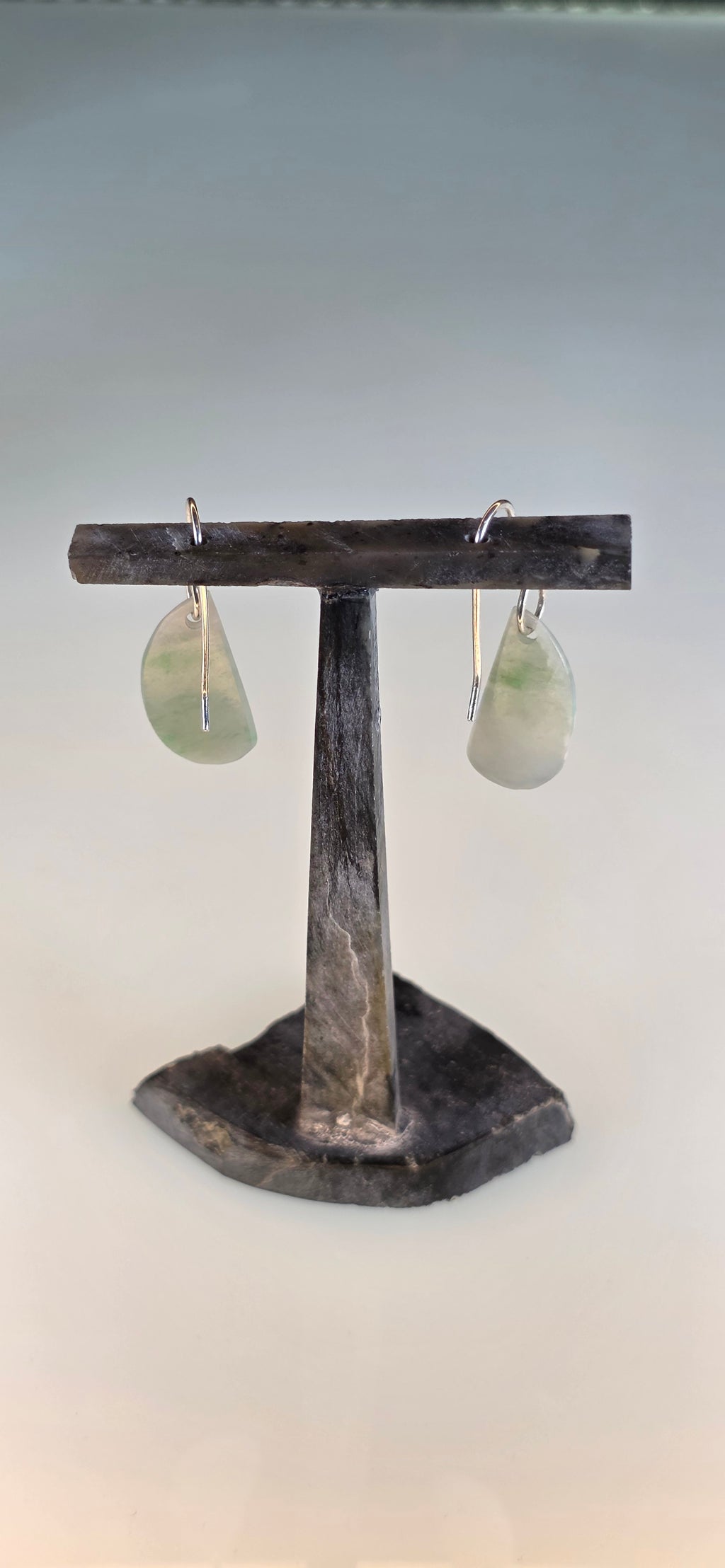 Burmese Jadeite Hand Carved Dangle Earrings - Fine Green (Myanmar)