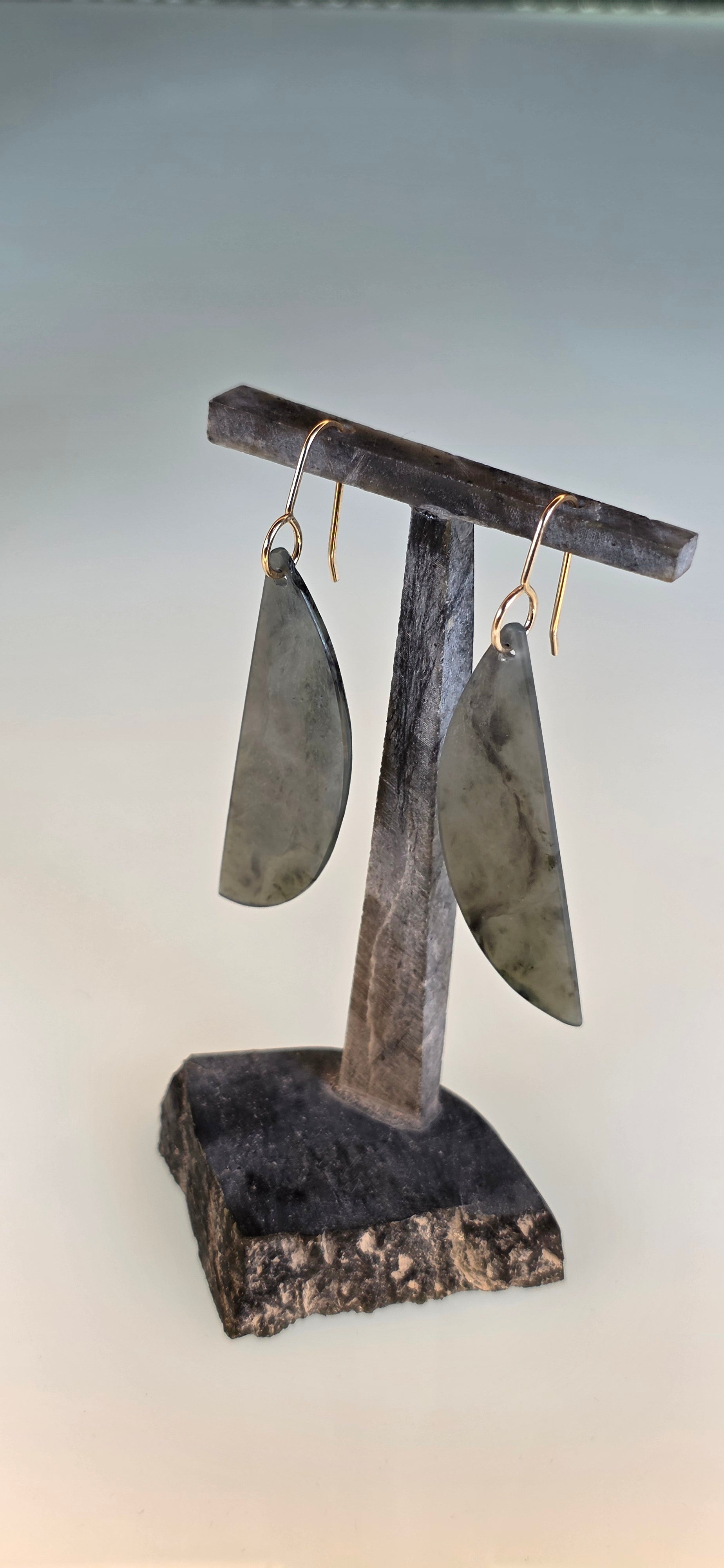Blue Jade on Gold - Washington Nephrite Jade A Grade!