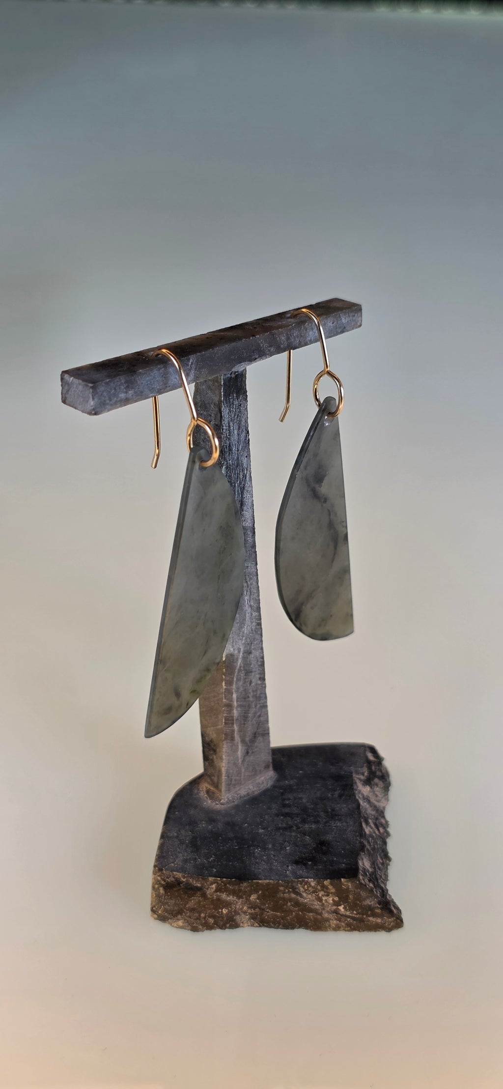 Blue Jade on Gold - Washington Nephrite Jade A Grade!