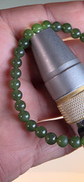 Green Siberian Jade Bead Bracelet (Stretch to fit)