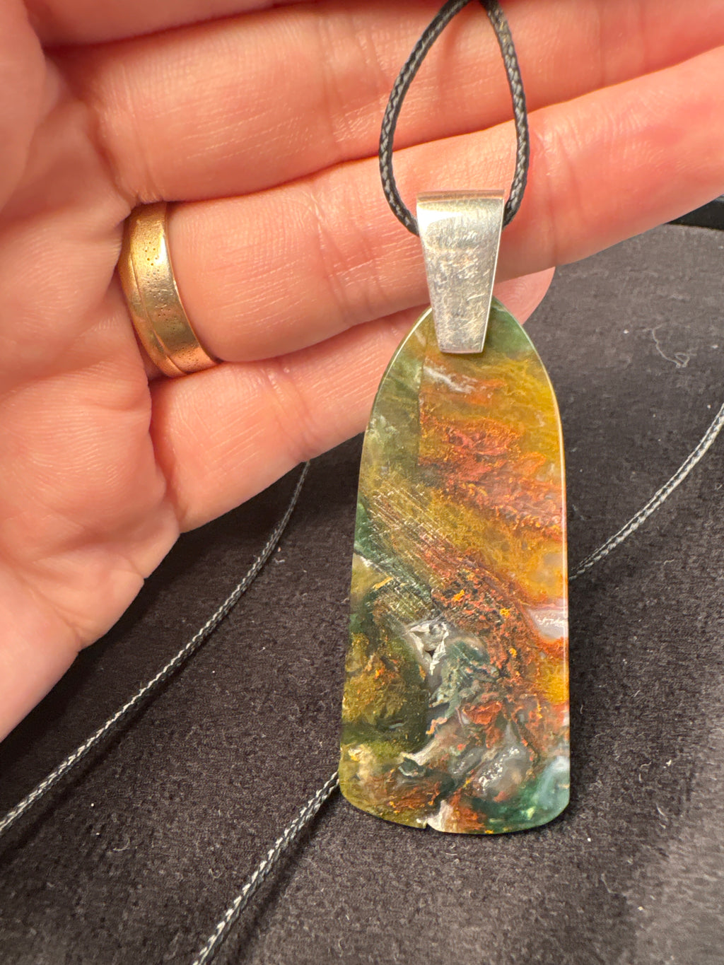 Indonesian Rainbow Garden Agate Pendant