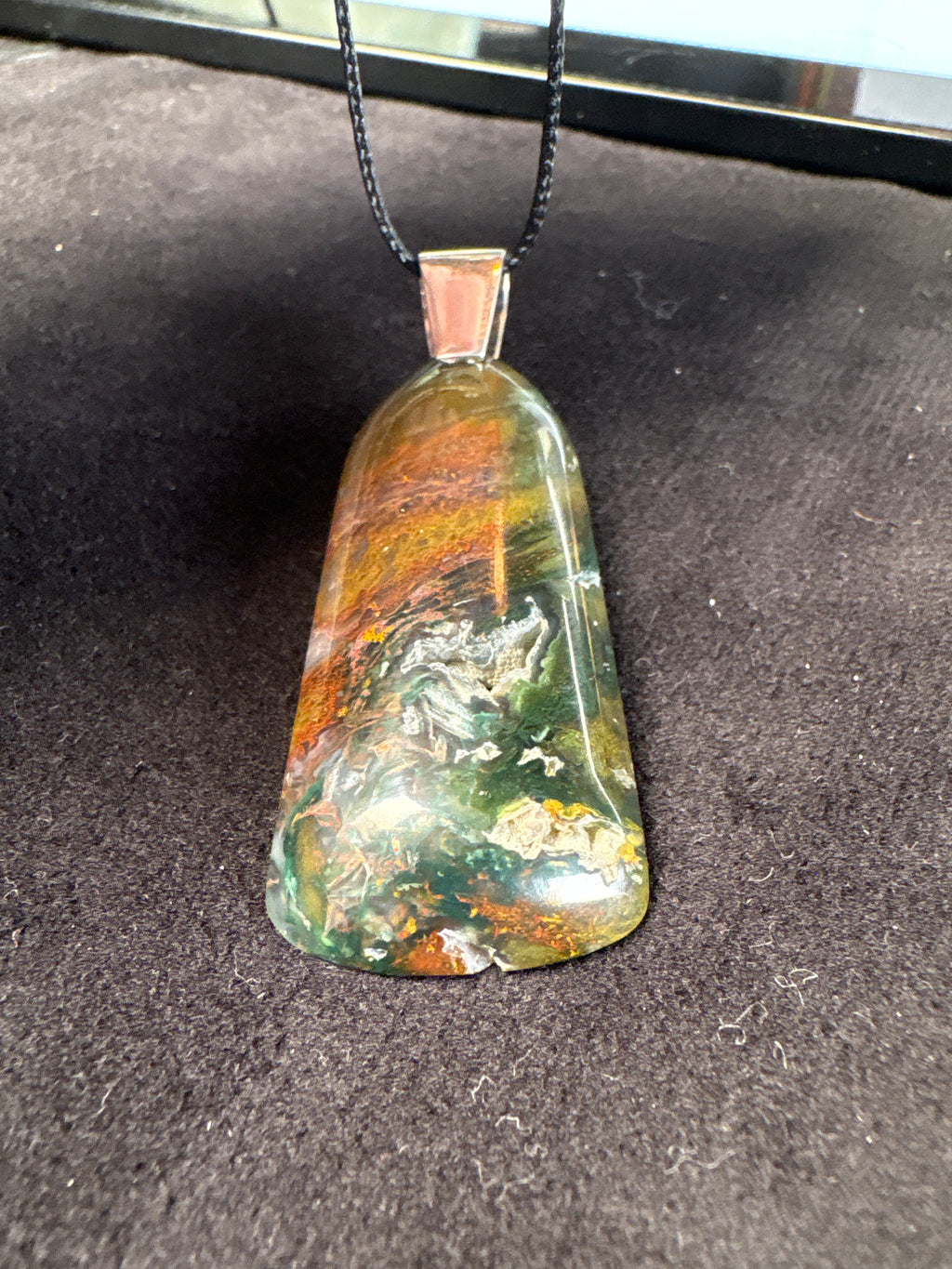 Indonesian Rainbow Garden Agate Pendant