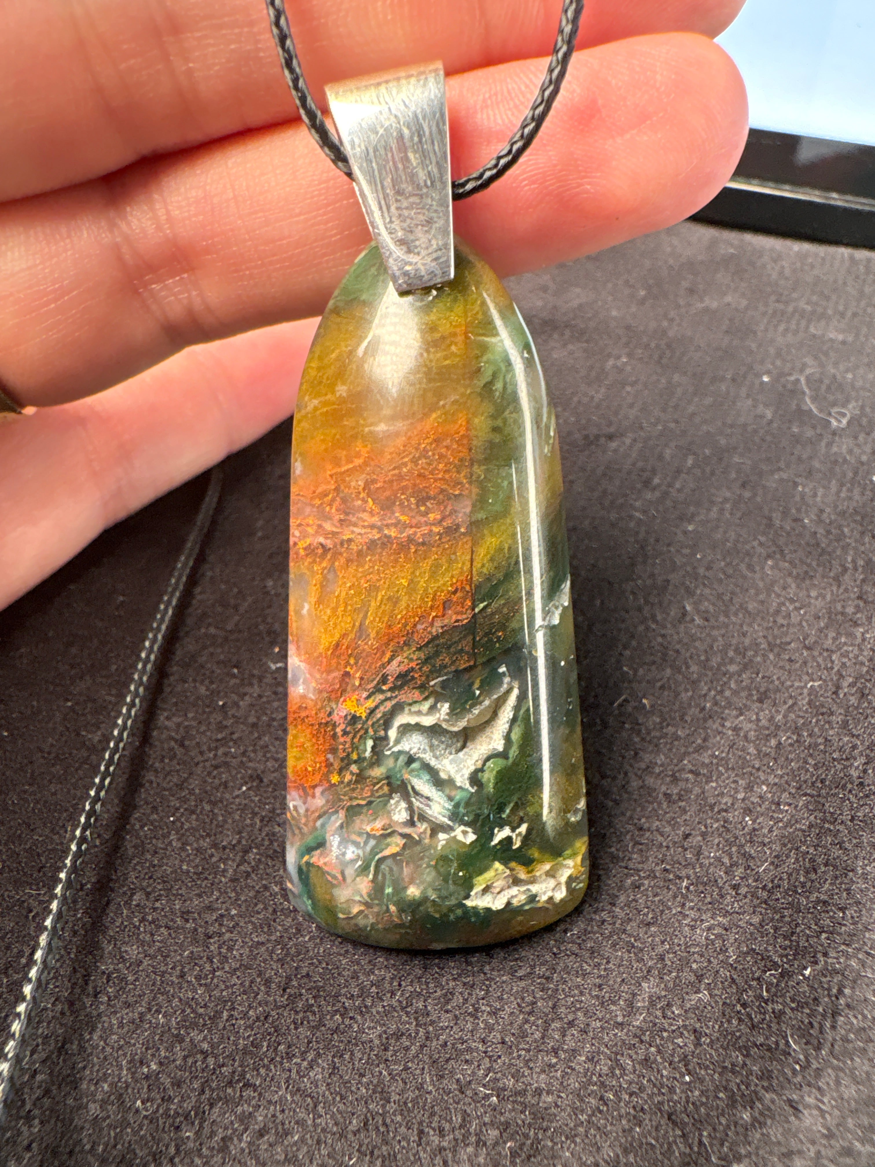 Indonesian Rainbow Garden Agate Pendant