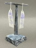 Lilac Purple & White Jadeite Earrings