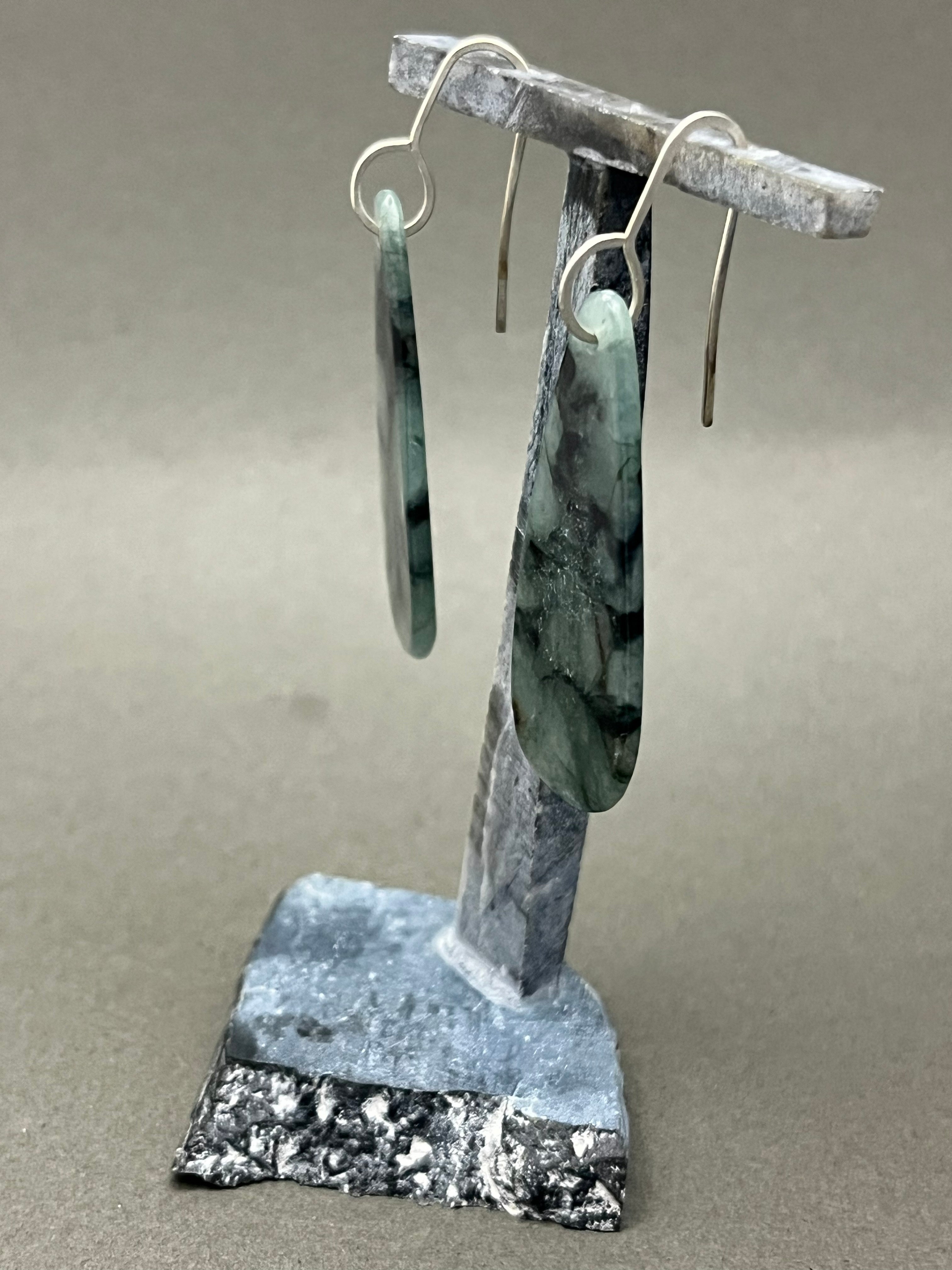 Burmese Blue Jadeite Earrings