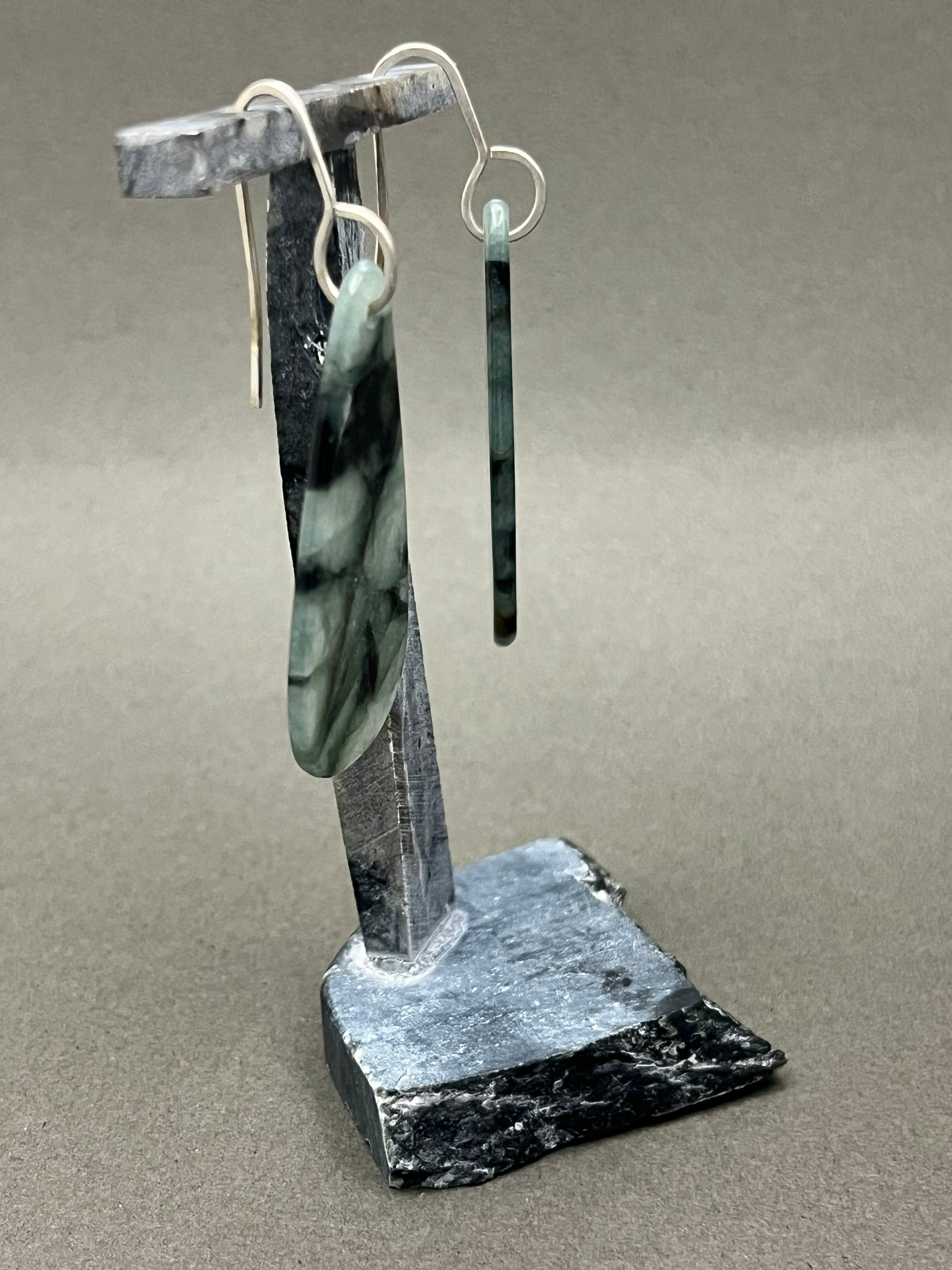 Burmese Blue Jadeite Earrings