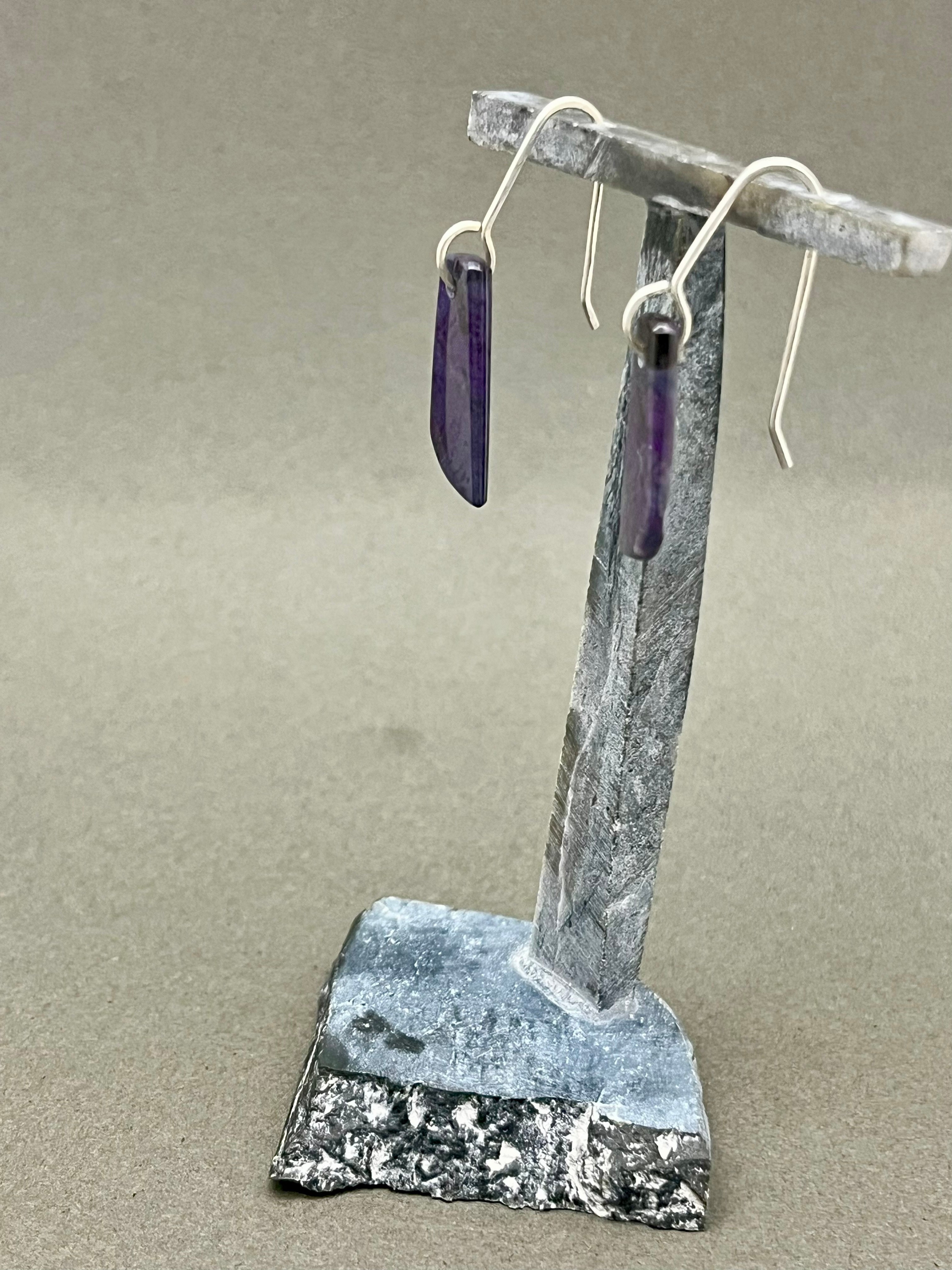 Sugilite Earrings (Very Rare) on Sterling Silver