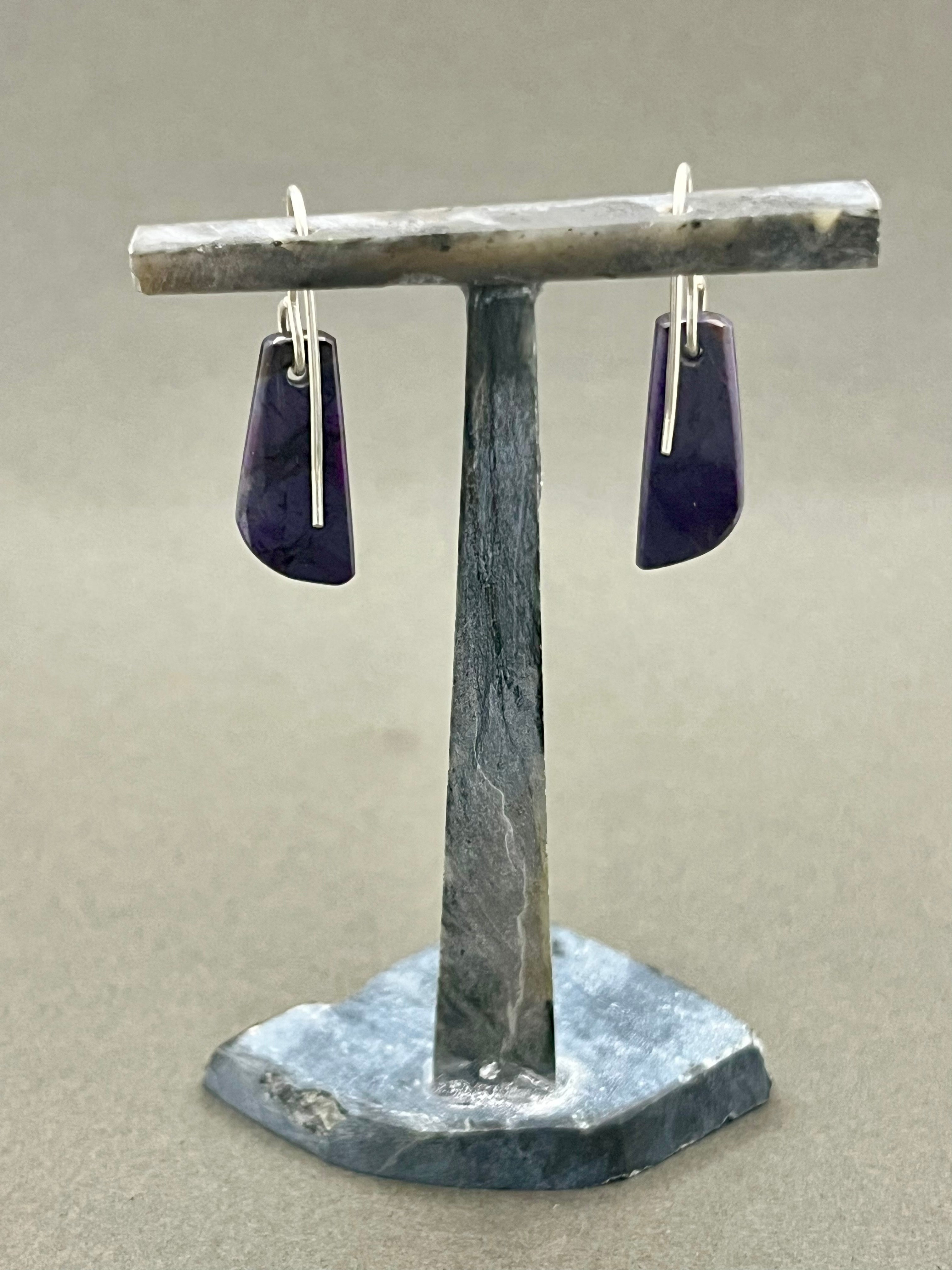 Sugilite Earrings (Very Rare) on Sterling Silver