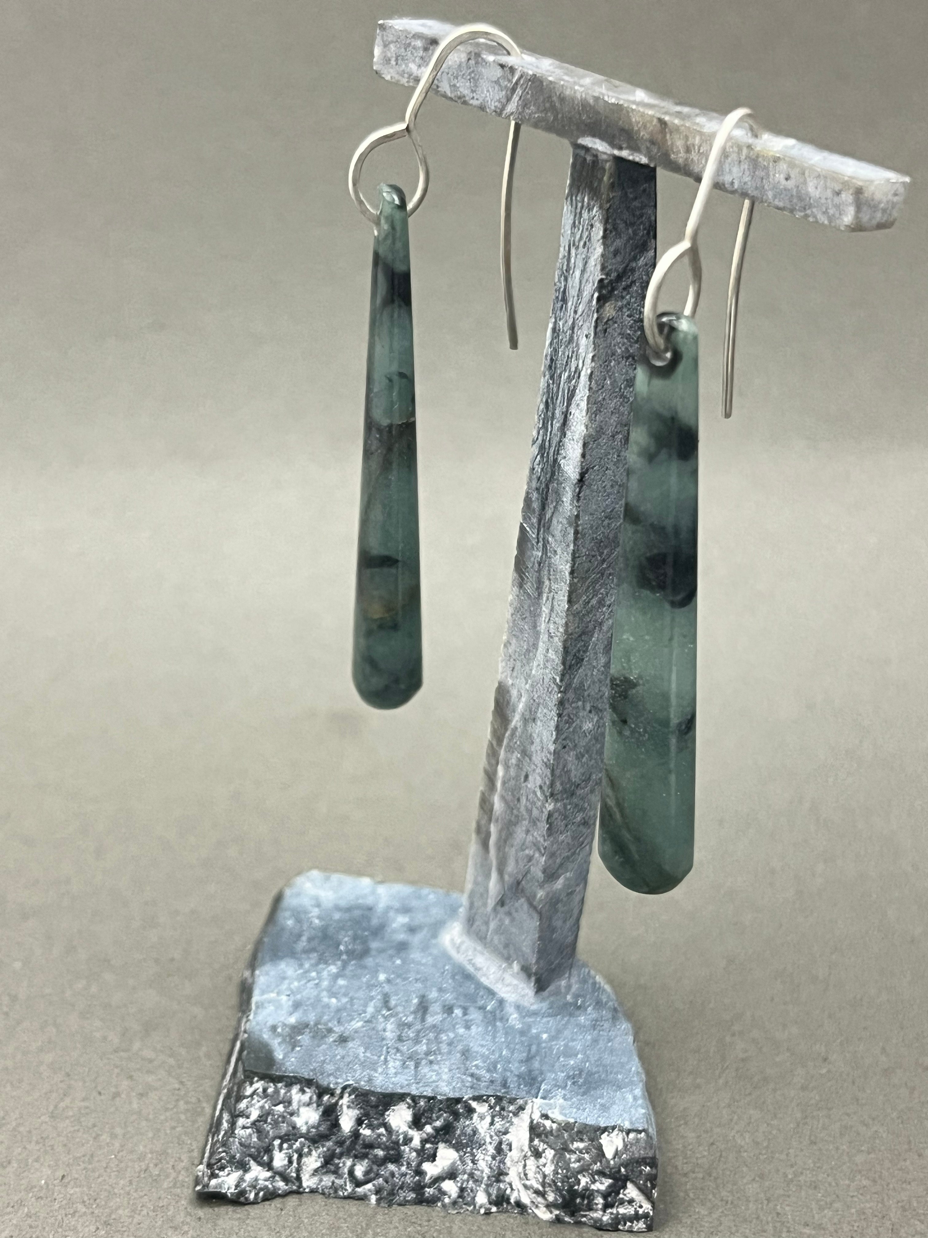 Burmese Blue Jadeite Earrings