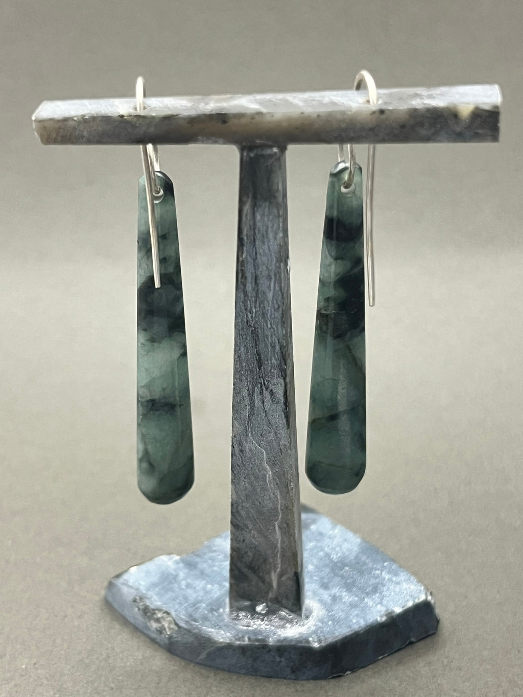 Burmese Blue Jadeite Earrings