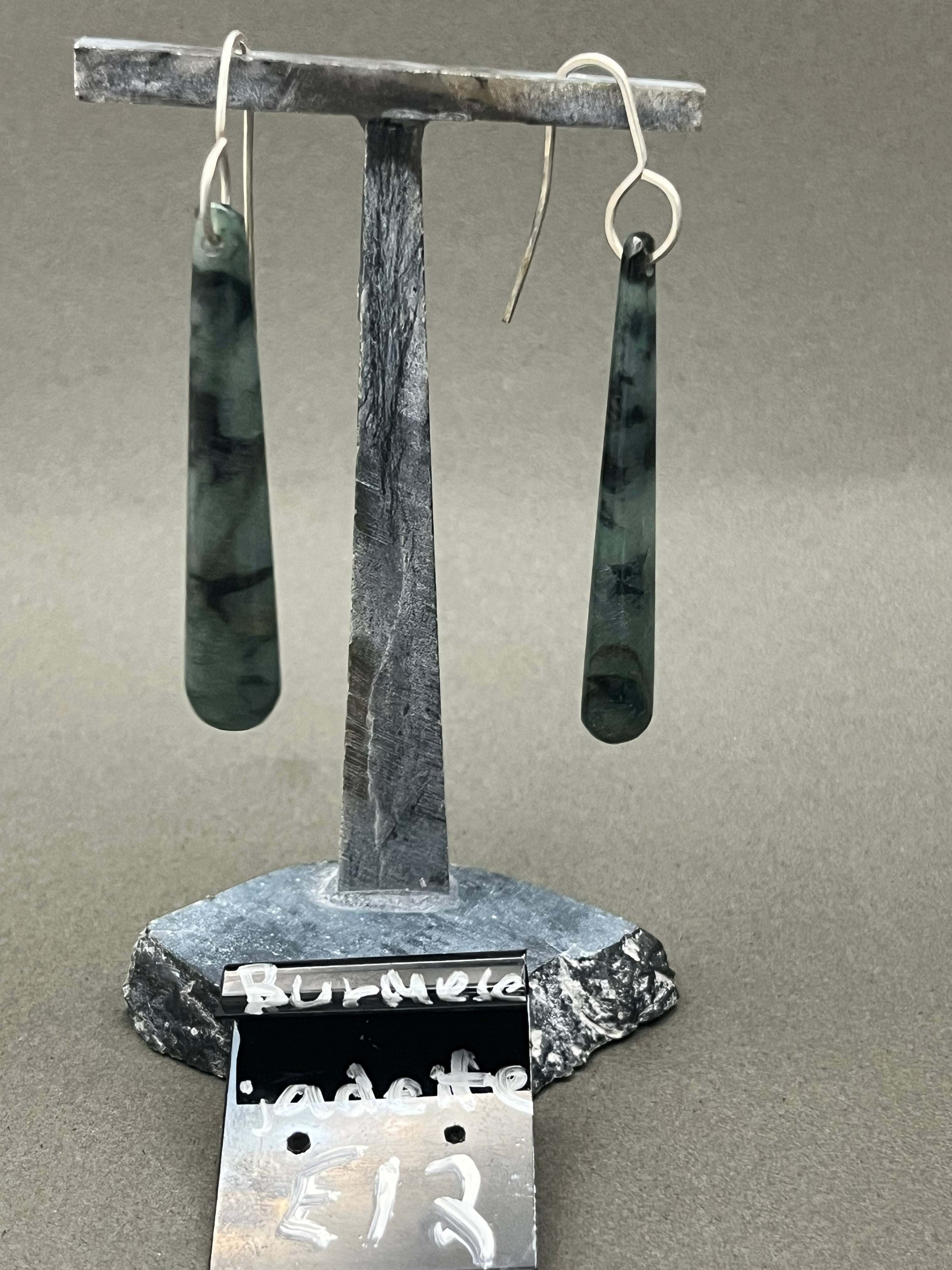 Burmese Blue Jadeite Earrings