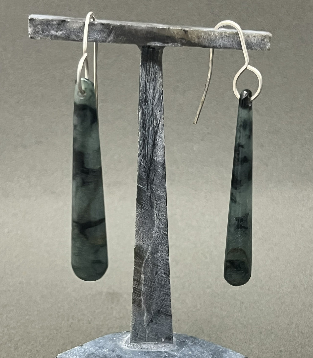 Burmese Blue Jadeite Earrings