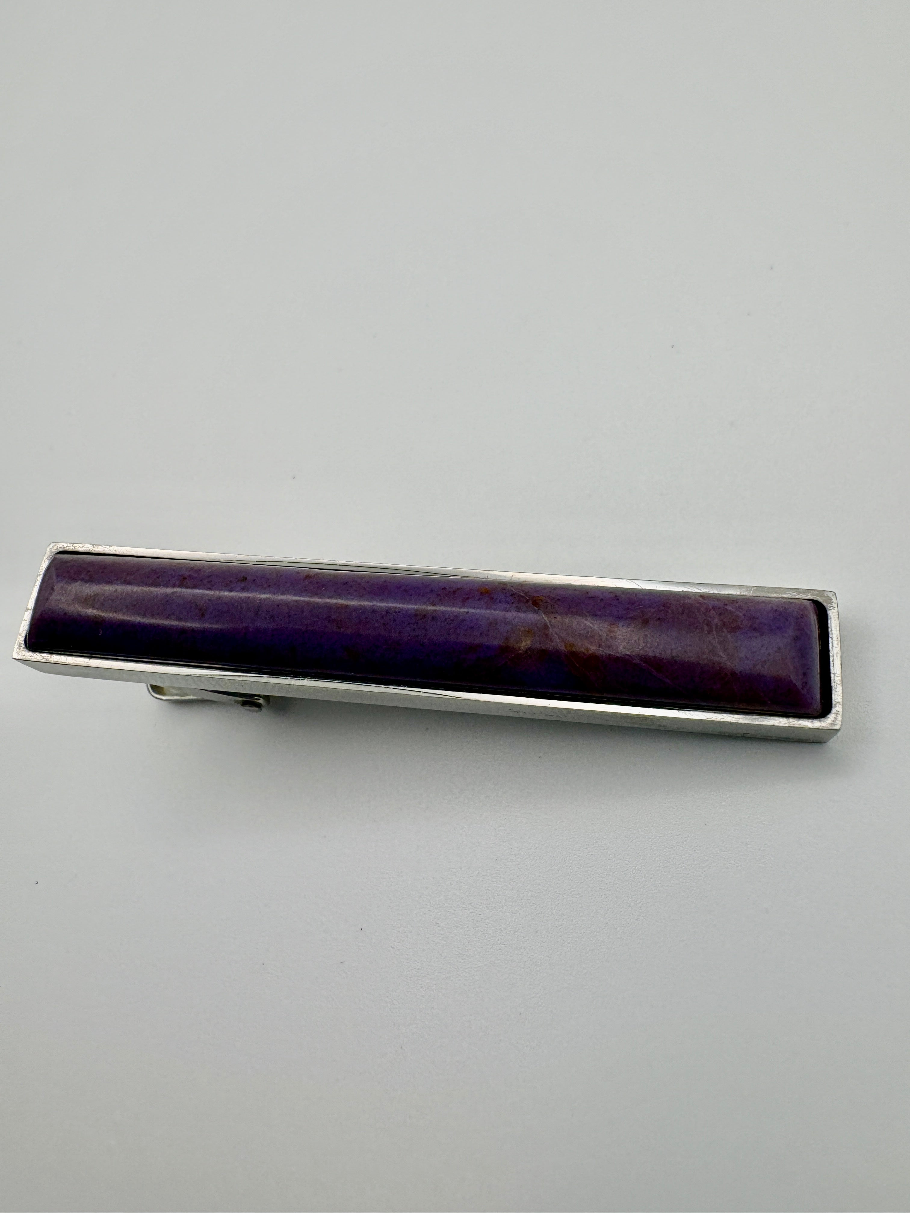 Australian Purple Jadeite Tie Clip