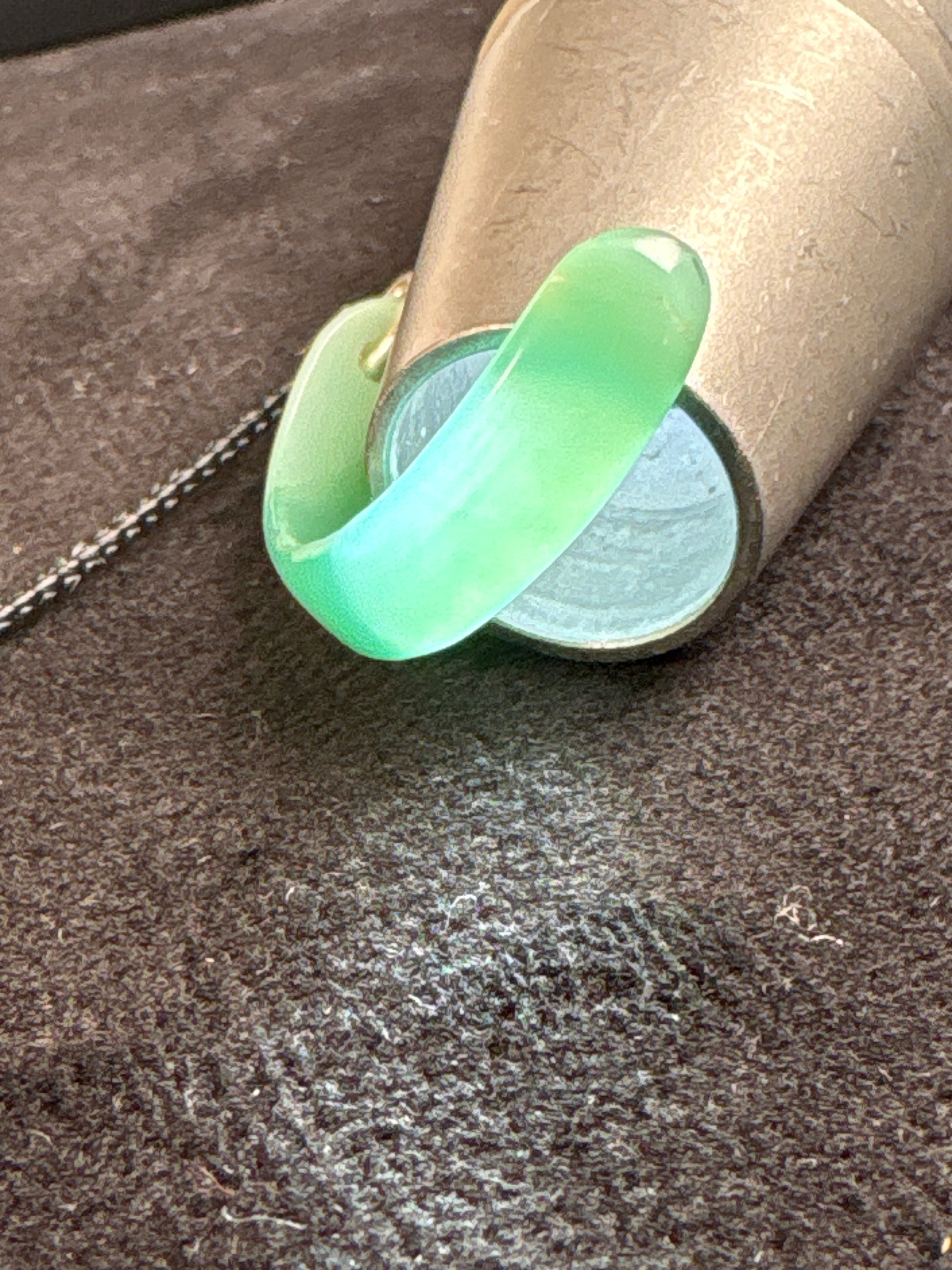 Australian Gem Chrysoprase Crescent Moon Pendant
