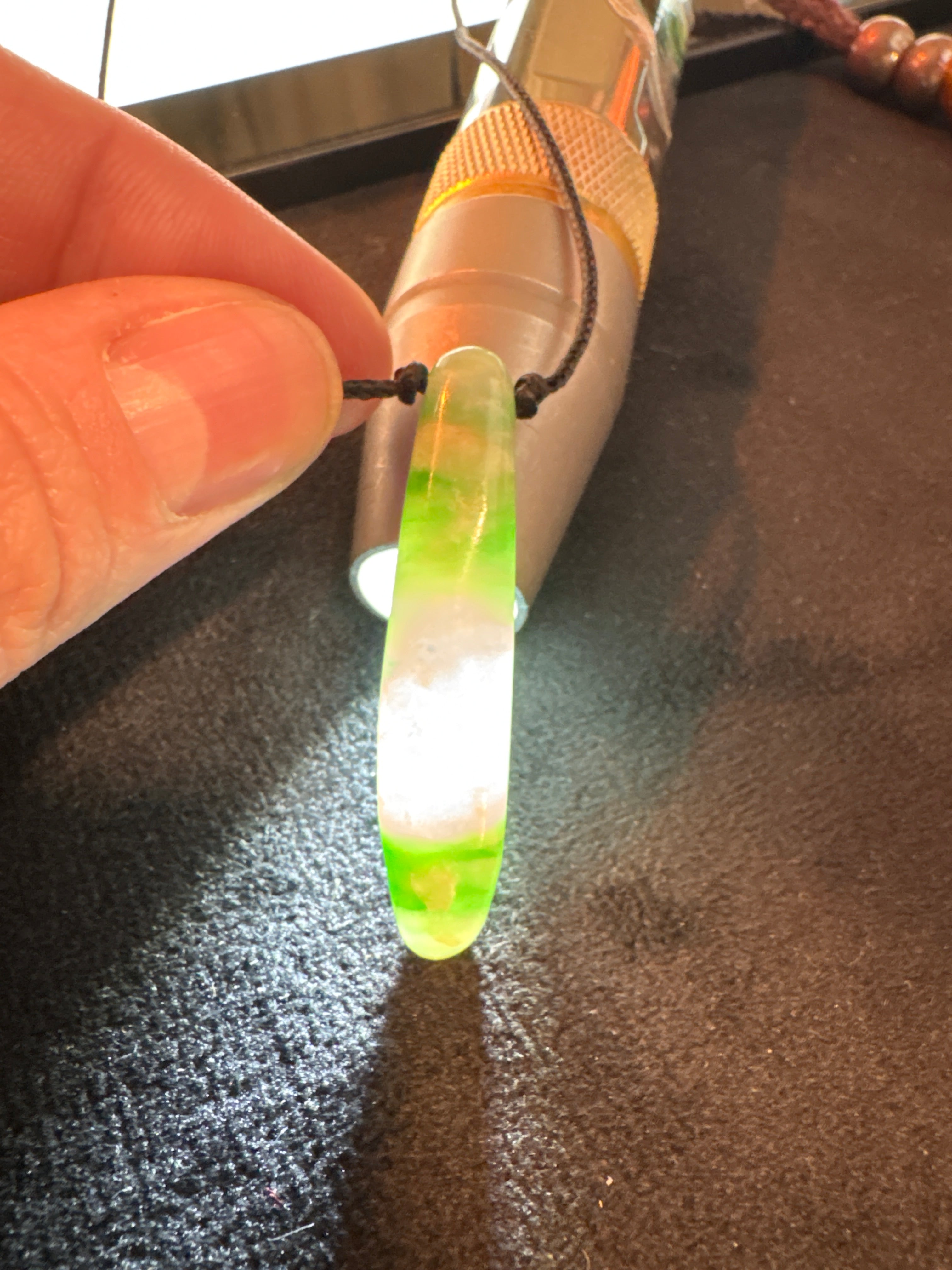 Burmese Jadeite Pendant (Bright Green and White Jade)