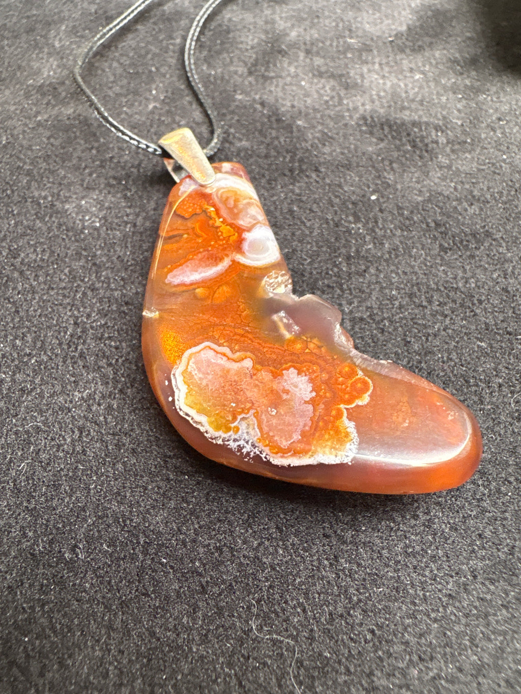 Arizona Fire Agate Pendant - Rainbow Fire!