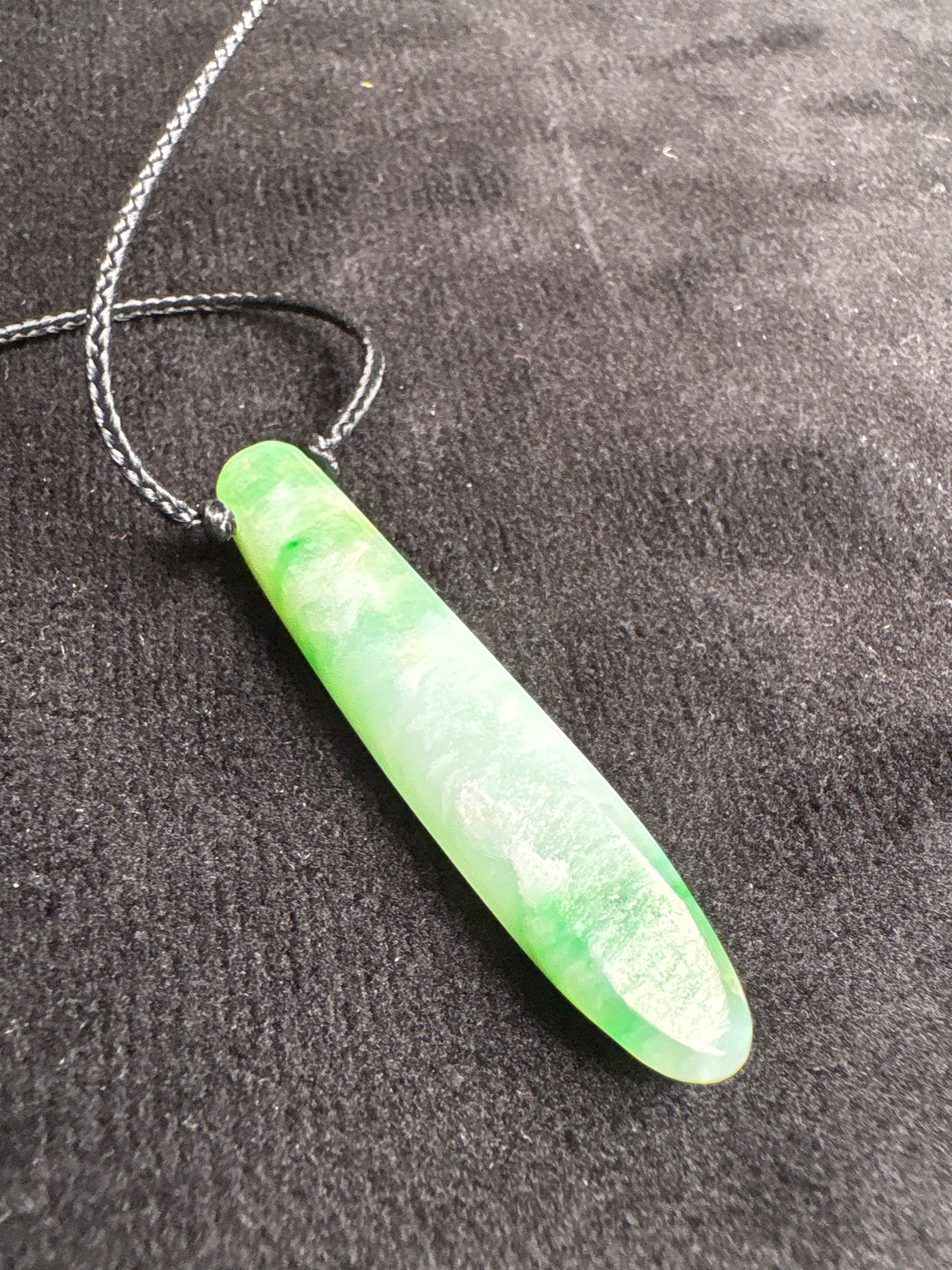 Burmese Jadeite Pendant (Bright Green and White Jade)